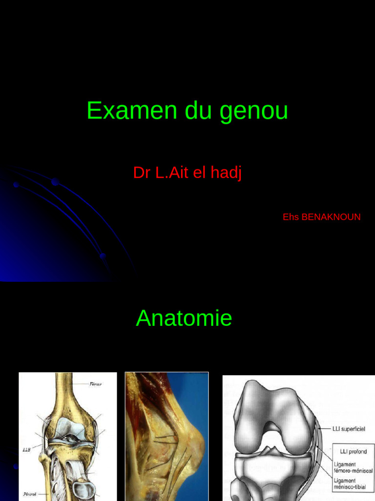 Examen clinique du genou : symptômes et évaluation | PDF | Genou ...