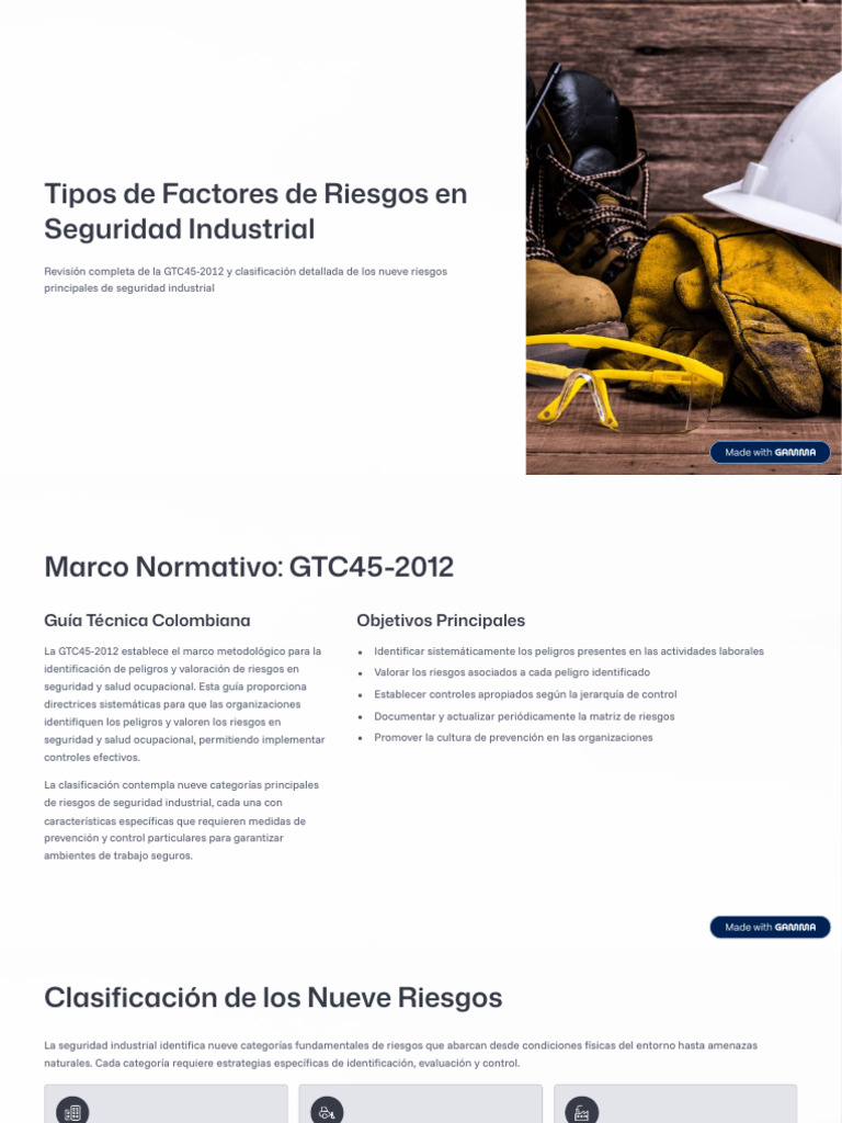 Tipos de Factores de Riesgos en Seguridad Industrial | PDF | Seguridad ...