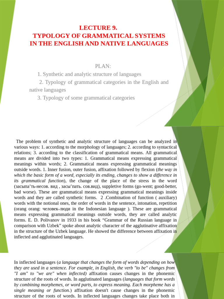 Grammatical Systems: English vs. Native Languages | PDF | Grammatical ...