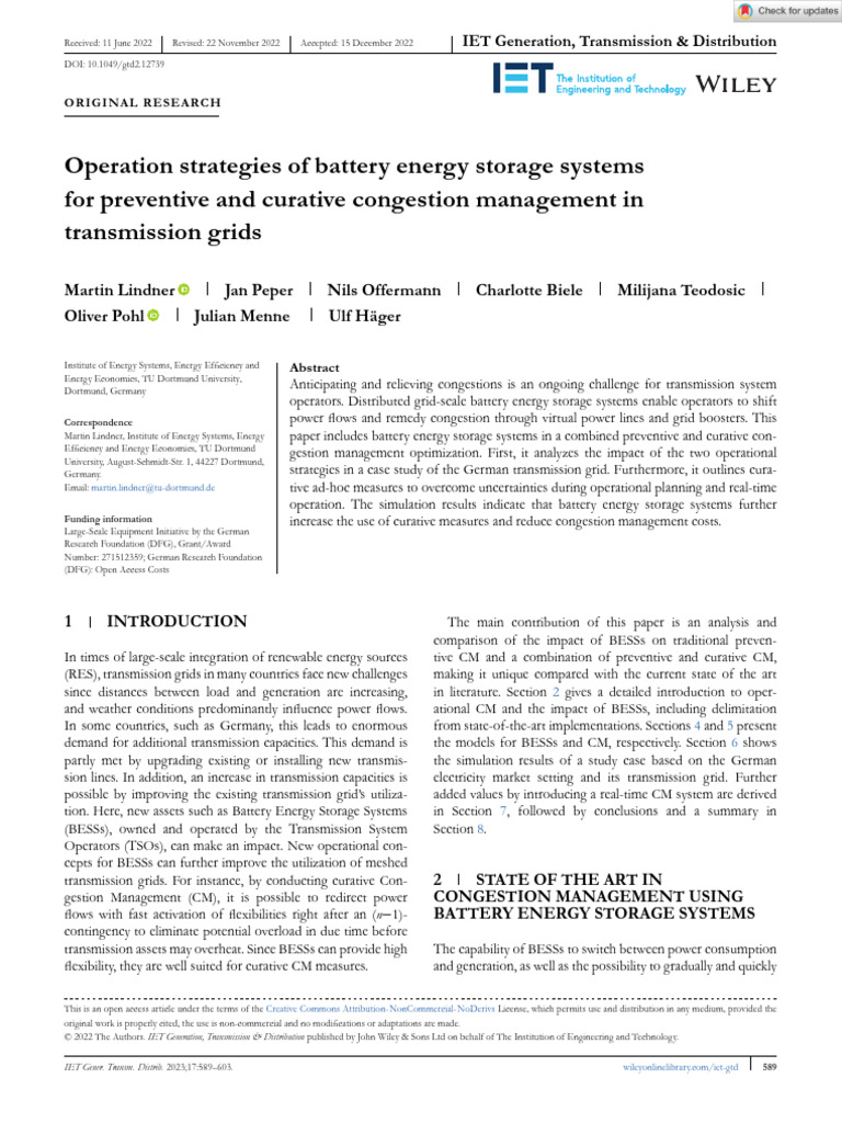 Operation Strategies of Battery Energy Storage Systems For Preventive ...