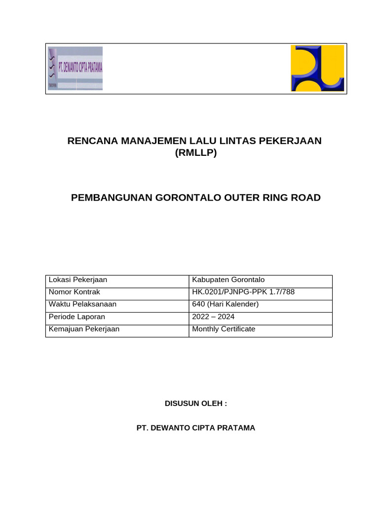 Rencana Manajemen Lalu Lintas GORR Gorontalo | PDF