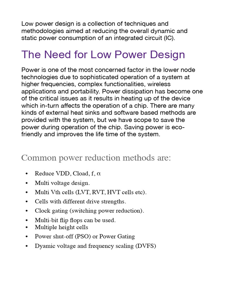 Low Power Design Techniques for ICs | PDF | Mosfet | Electrical Circuits