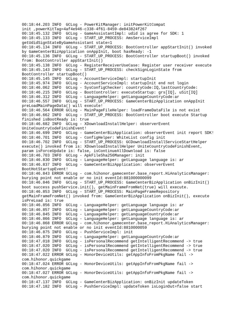 Game Center Startup Log Analysis | PDF | Internet | Application Layer ...