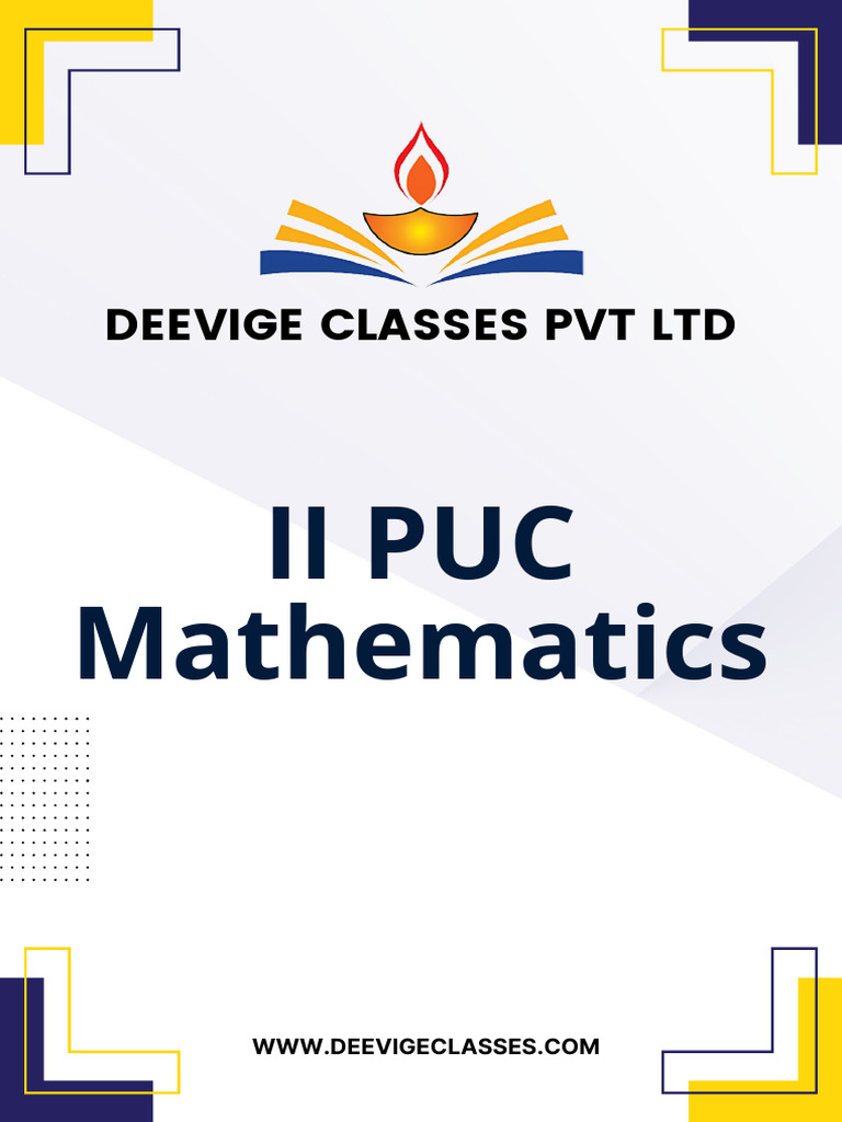 II PUC Mathematics Handwritten Notes 2025-26 | PDF