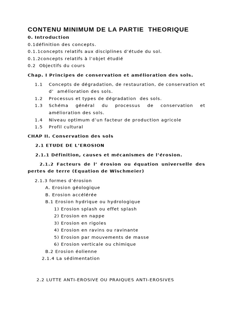 Conservation et Amélioration des Sols | PDF | Sol (pédologie ...