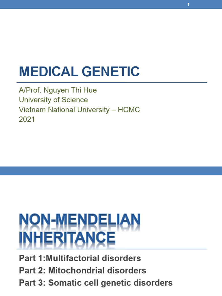 Lect6. NM-Multifactorial & Mitochnodrial Disorders MG2021 | PDF ...