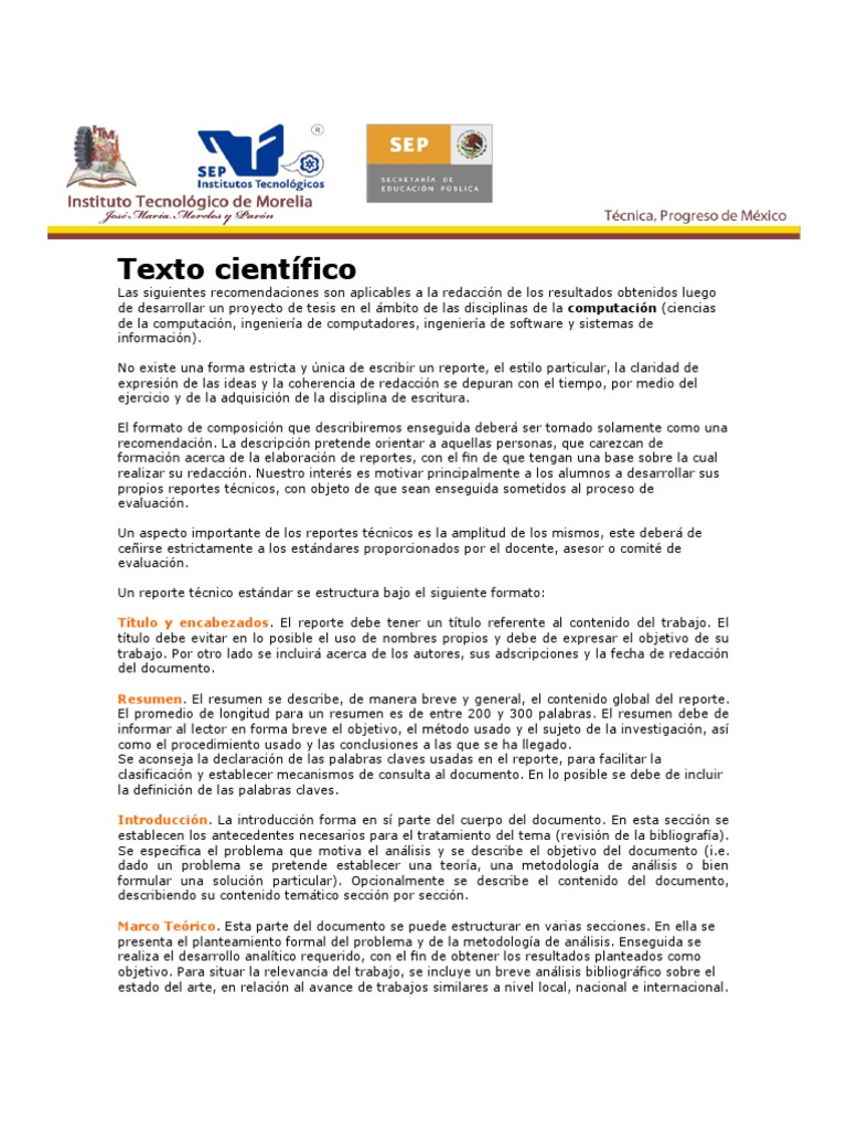 Tecnicas de Redaccion de Un Texto Cientifico Metodología