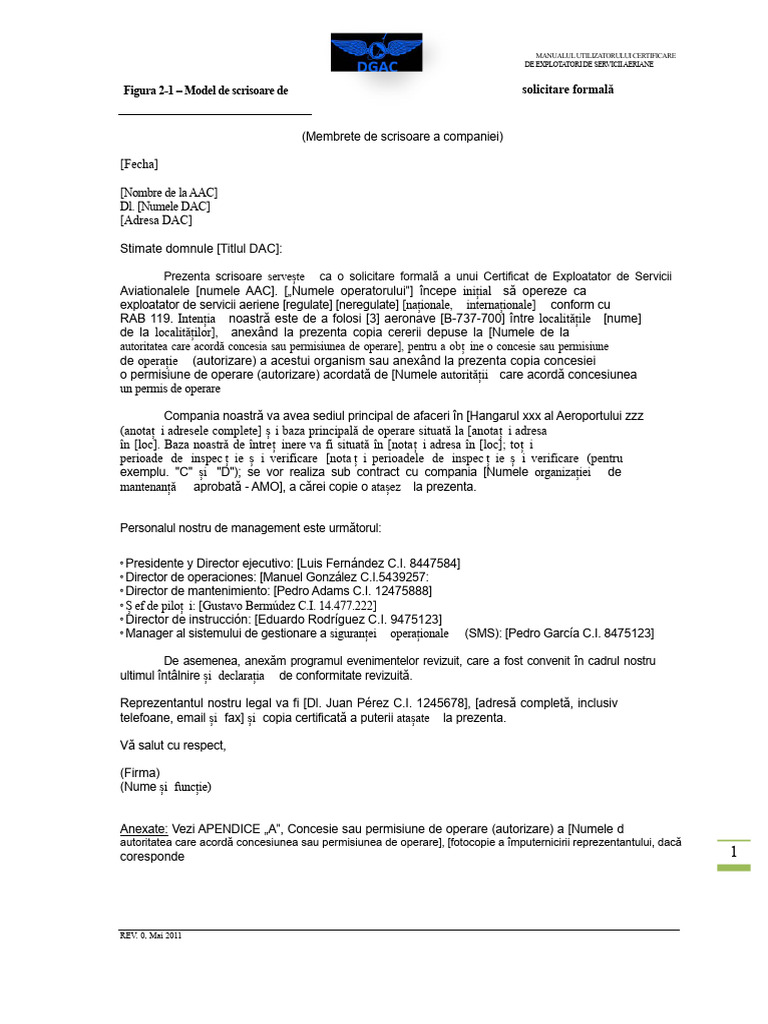 Model de Scrisoare Formală Cerere PDF | PDF