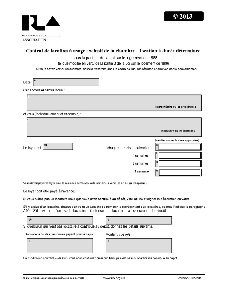 Contrat de location à durée déterminée | PDF | Location | Logement
