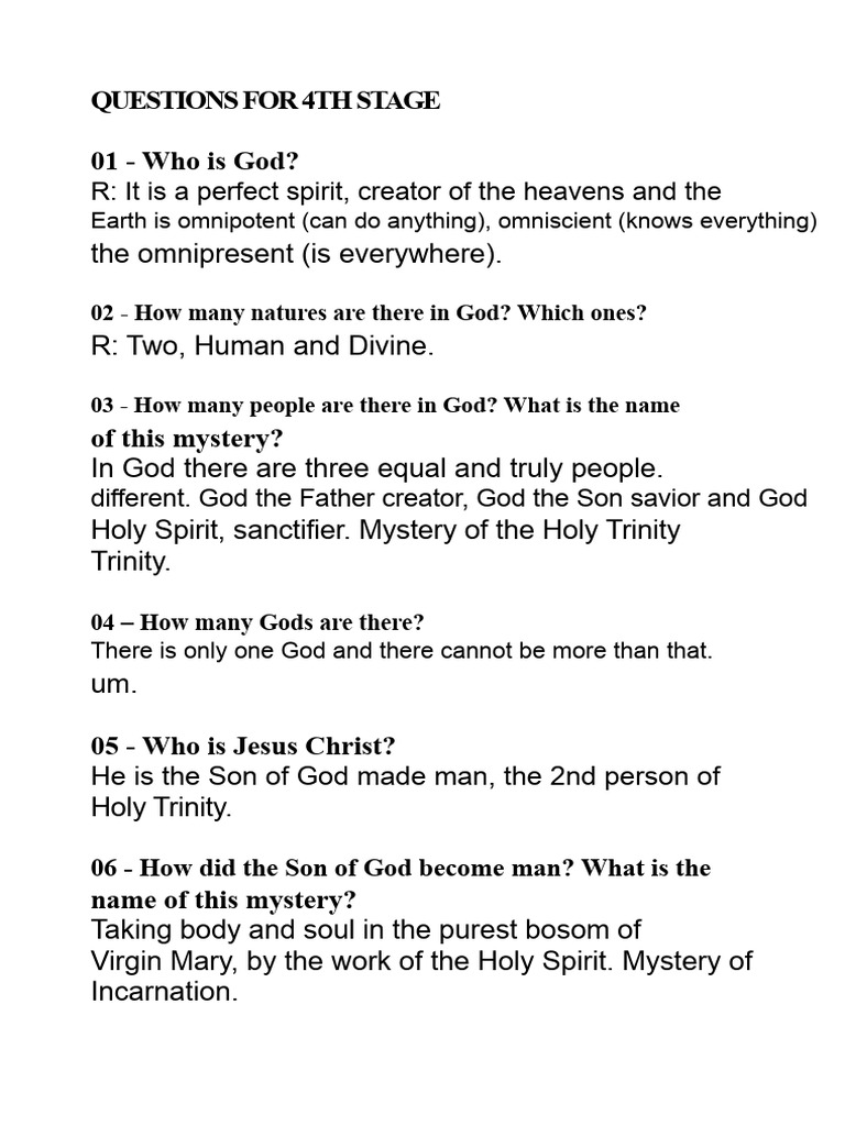 Key Questions on God and Christianity | PDF | Jesus | Sacred Mysteries
