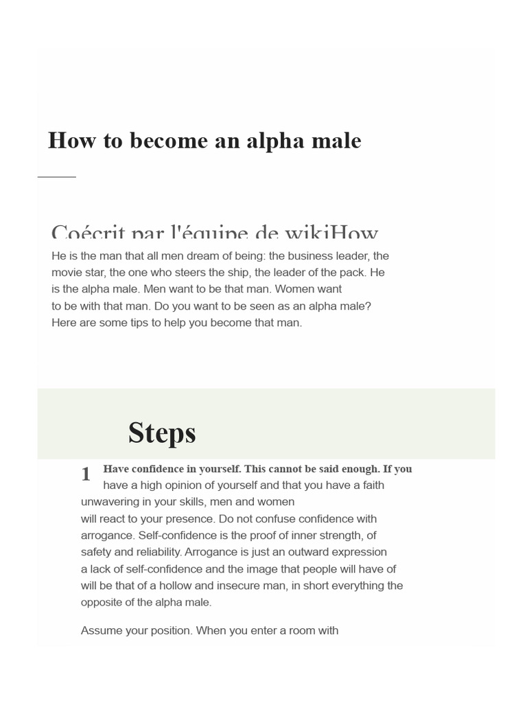 How to become an alpha male - 13 steps (with images) | PDF | Body ...