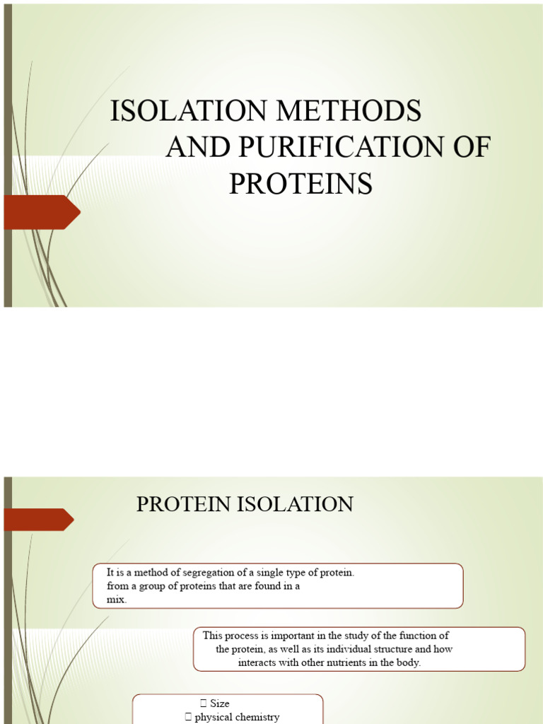 Protein Isolation and Purification Techniques | PDF | Protein ...