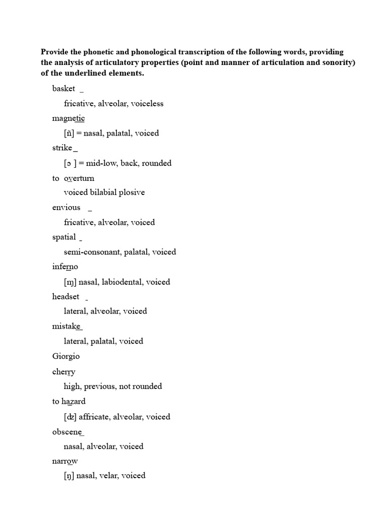 Phonetic Transcription and Analysis Guide | PDF