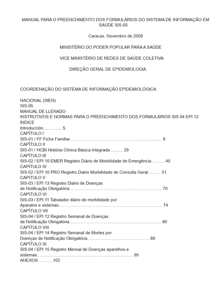 Manual Para O Preenchimento dos Formulários do Sistema de Informação em ...
