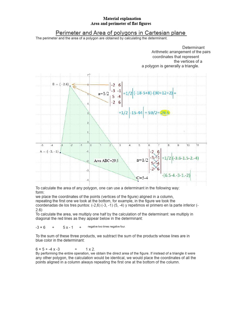 Perimeter and Area of Polygons in The Cartesian Plane | PDF | Area ...