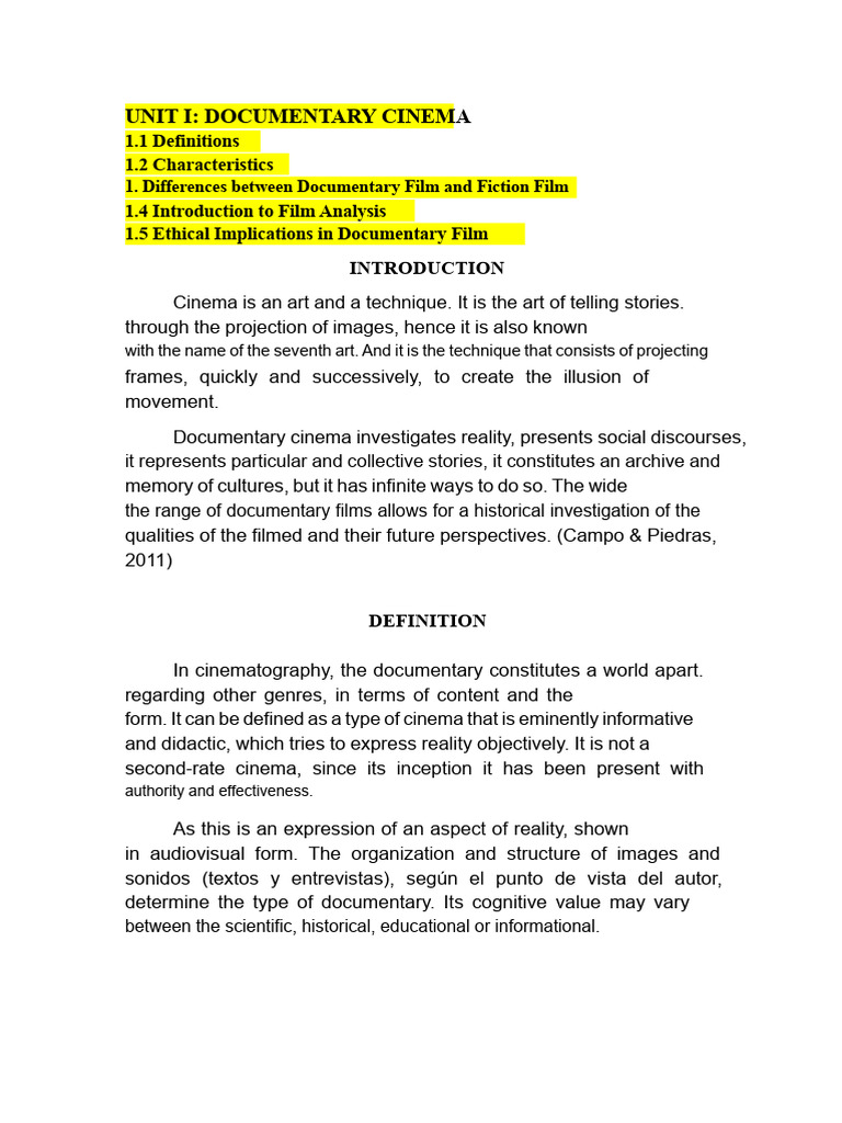 Understanding Documentary Cinema | PDF | Documentary Film | Narrative