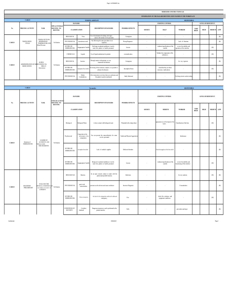 Hazard Identification Matrix Guide | PDF | Respiratory Tract | Combustion
