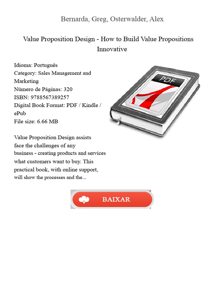 Value Proposition Design Bernarda 40952212 PDF | PDF