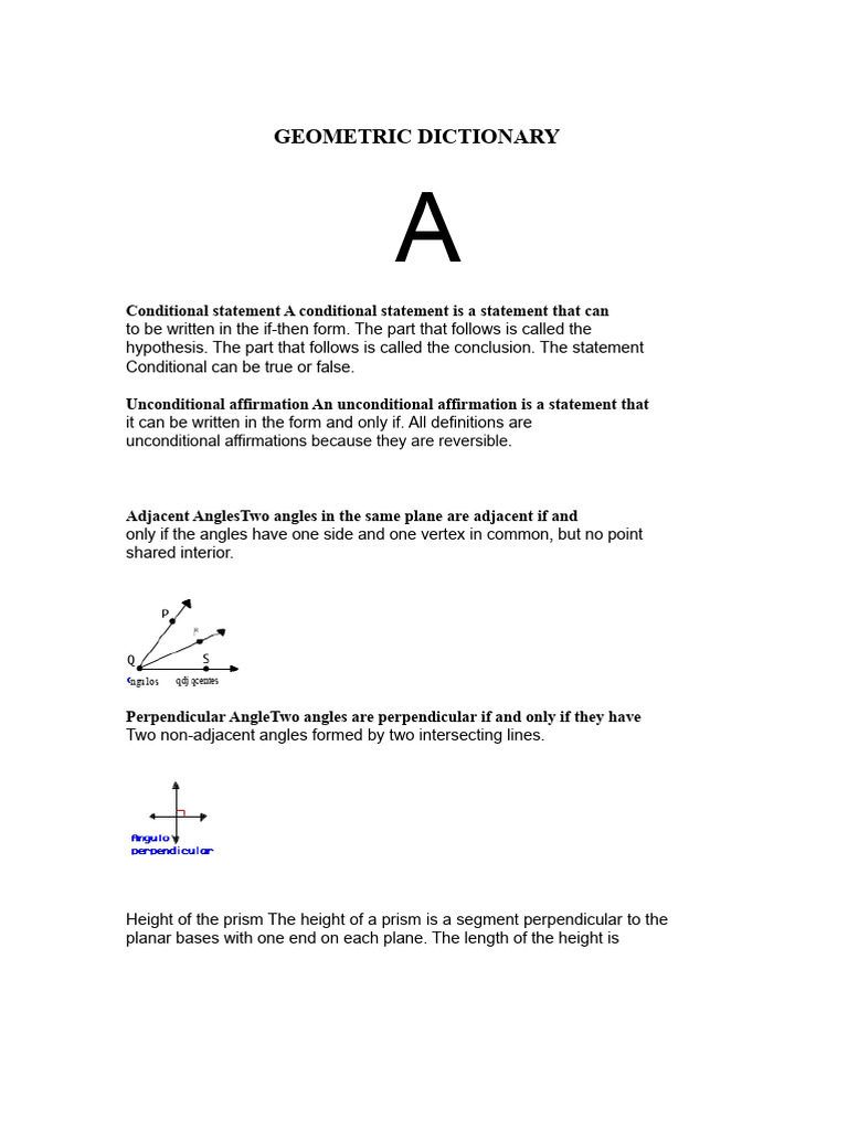 Geometric Definitions and Concepts Guide | PDF | Triangle | Perpendicular