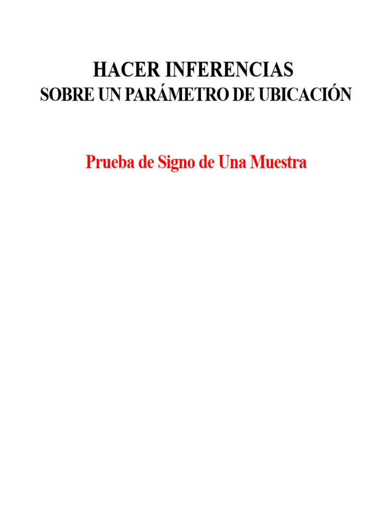 Prueba de Signo de Una Muestra: Guía Completa | PDF | Muestreo ...