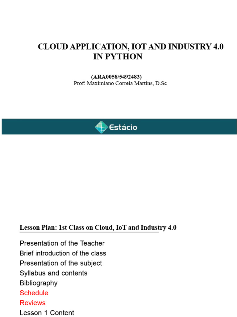 IoT and Industry 4.0 in Python Course | PDF | Internet Of Things ...