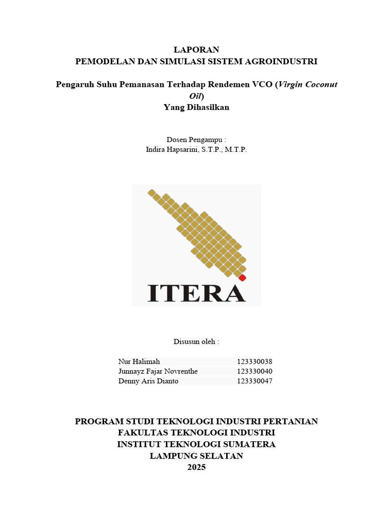 Pengaruh Suhu pada Rendemen VCO | PDF