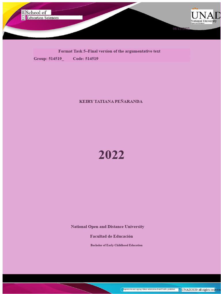 Annex 1 - Task Format 5-Final Version of The Argumentative Text | PDF ...