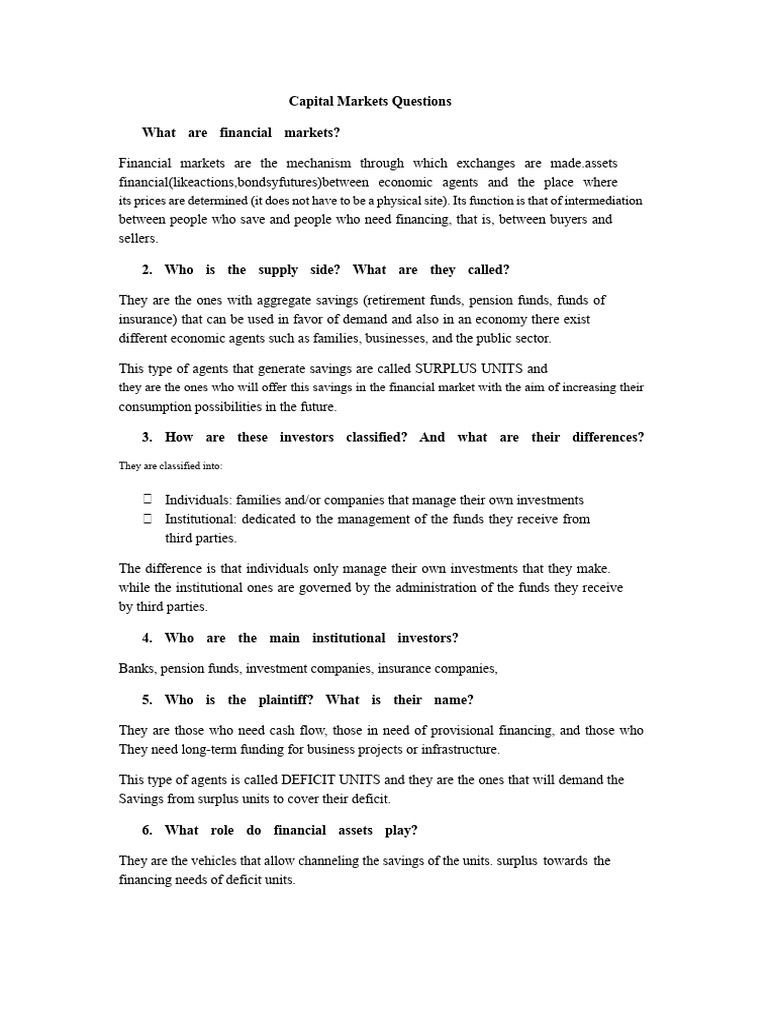 Understanding Capital Markets Basics | PDF | Securities (Finance) | Stocks