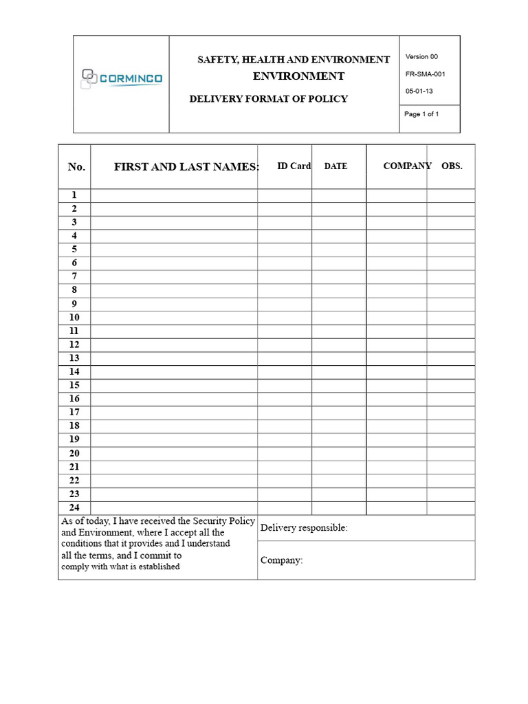 Delivery Record of the Policy | PDF