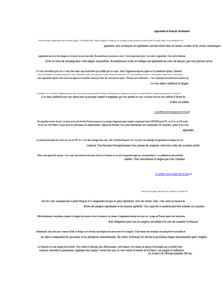 Apprendre le français facilement en ligne | PDF | Langue française ...