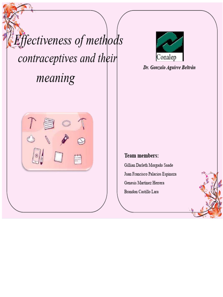 Contraceptive Methods Effectiveness Explained | PDF