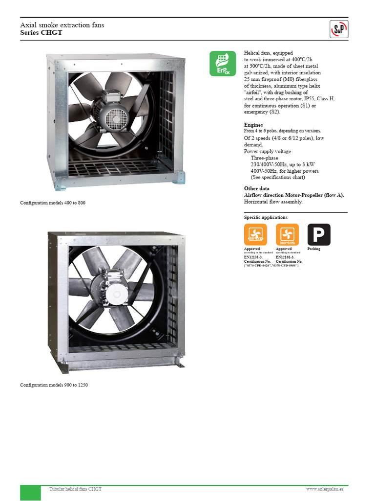 CHGT Series Axial Smoke Fans | PDF | Sheet Metal | Mechanical Engineering