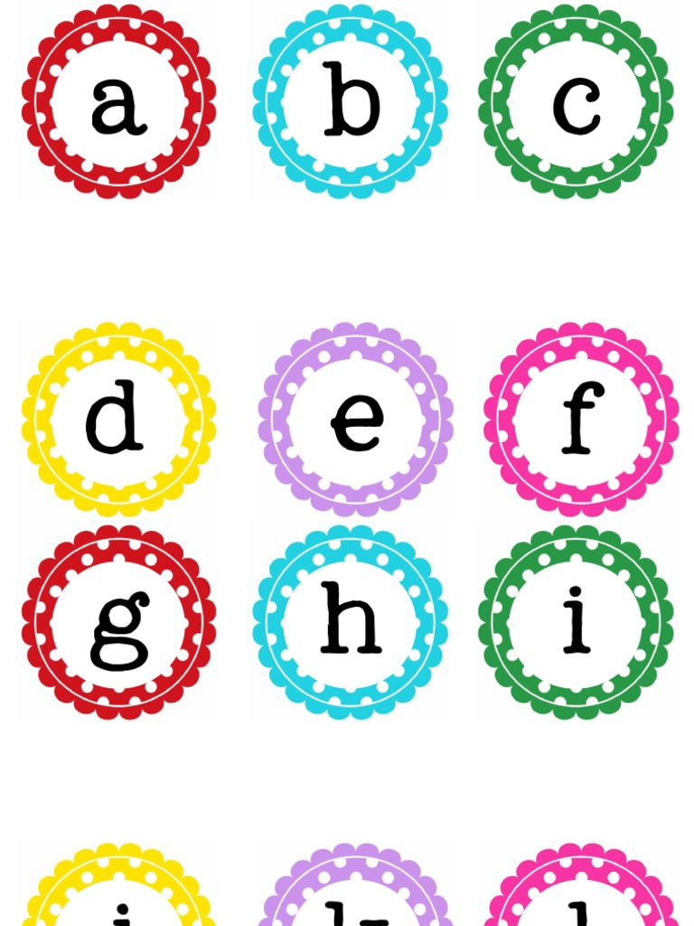 circle polka dot letters lower case