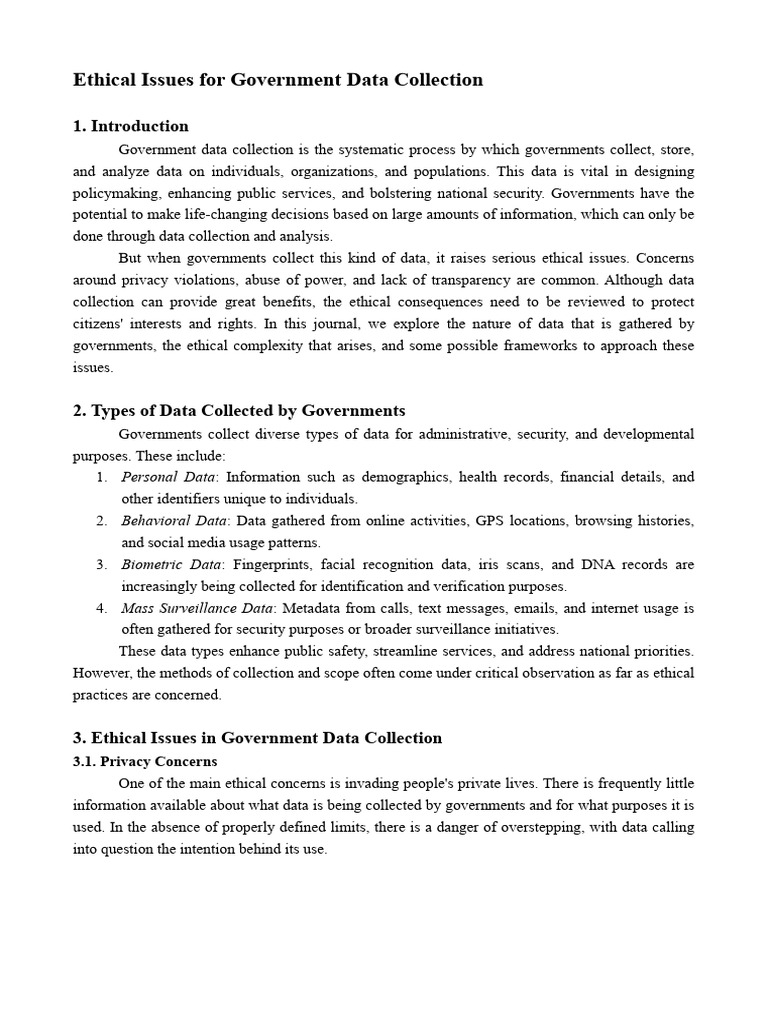 Ethical Challenges in Government Data Collection | PDF | Computer ...