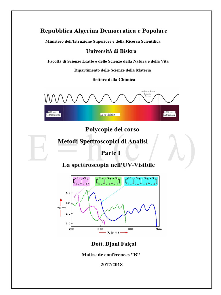 Corso Di Spettroscopia UV-Visibile | PDF