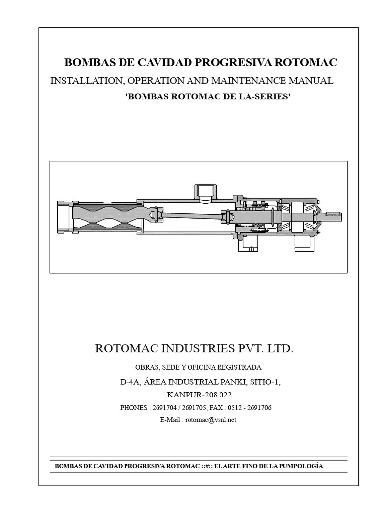 Manual de Bombas Rotomac: Instalación y Mantenimiento | PDF | Líquidos ...