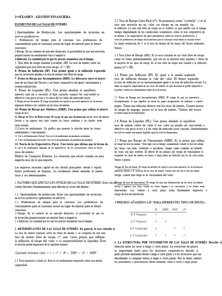 Elementos Clave de la Tasa de Interés | PDF | Tasas de interés | Interés