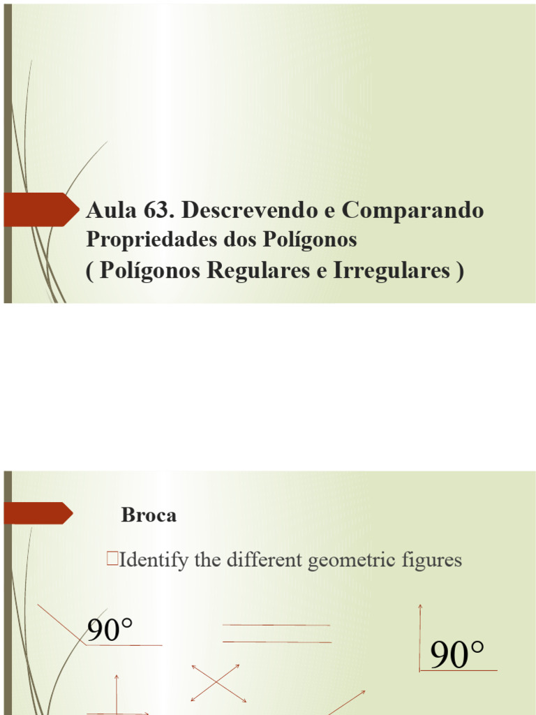 Lição 63. Descrevendo e Comparando Propriedades Dos Polígonos | PDF
