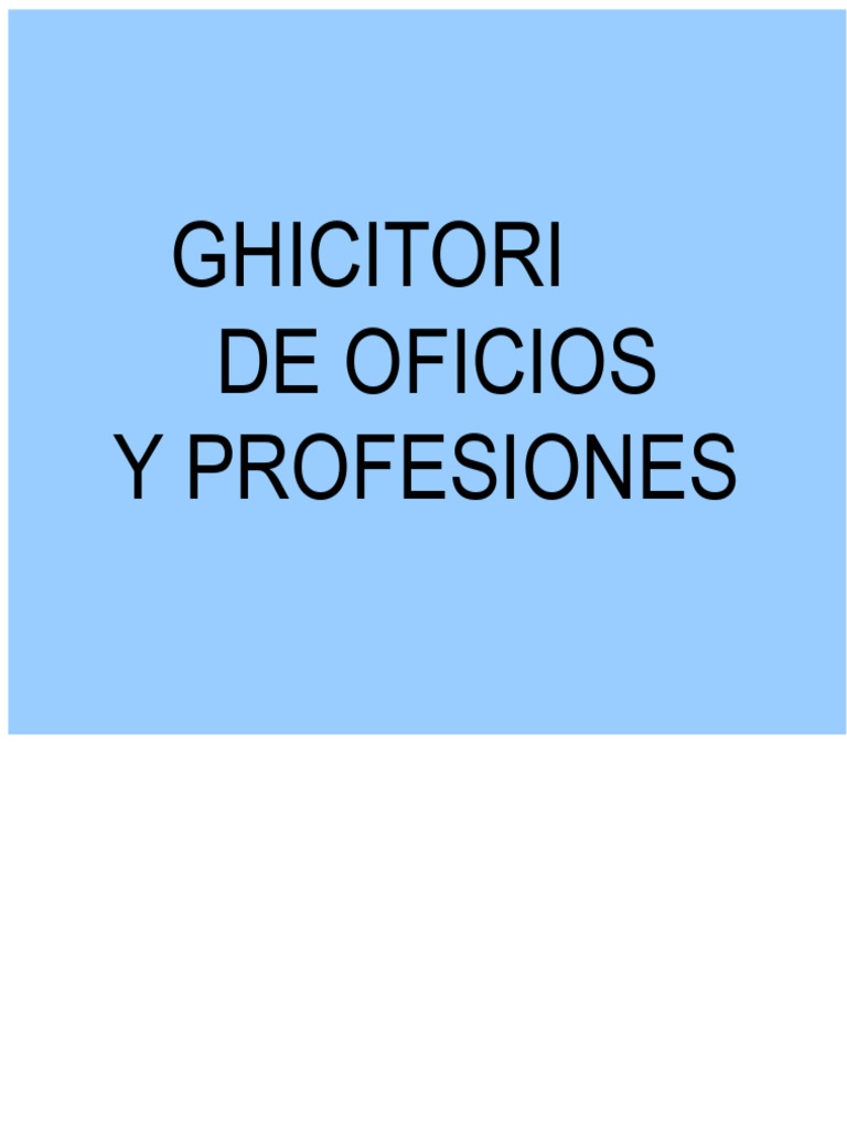 Ghicești Despre Meserii Și Profesii | PDF