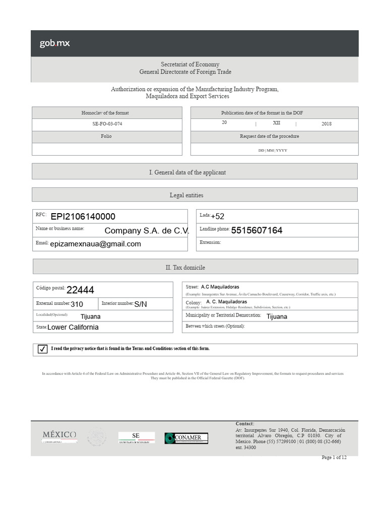 IMMEX Program Application Guide | PDF | Business | Economies