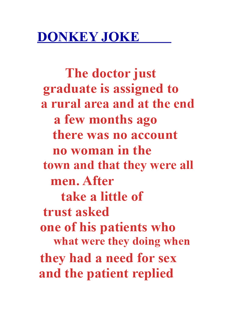 Joke About The Donkey | PDF