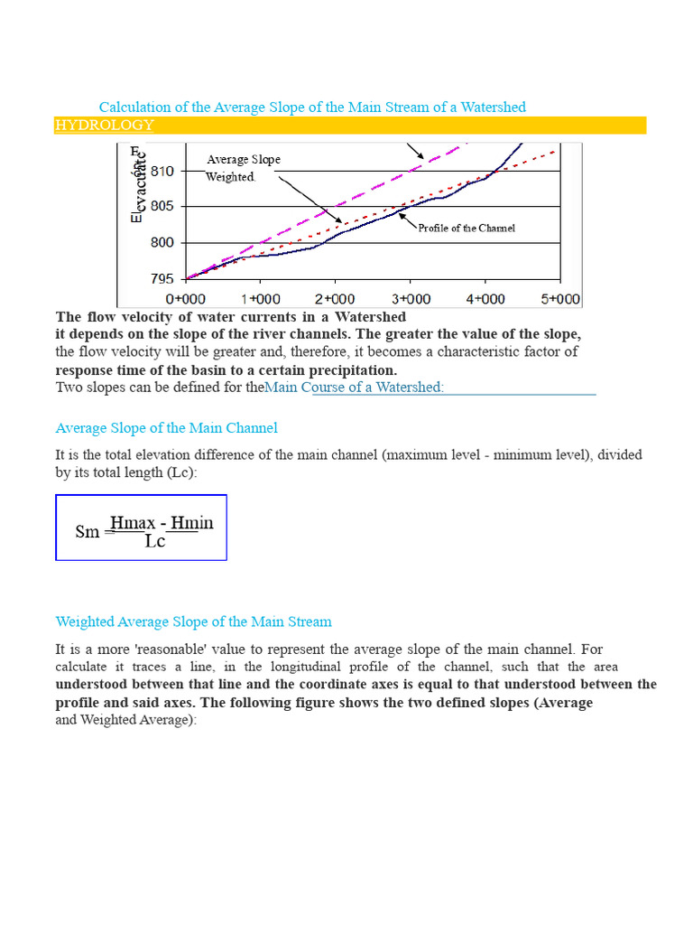 Average Slope Calculation in Watersheds | PDF | Drainage Basin | Slope