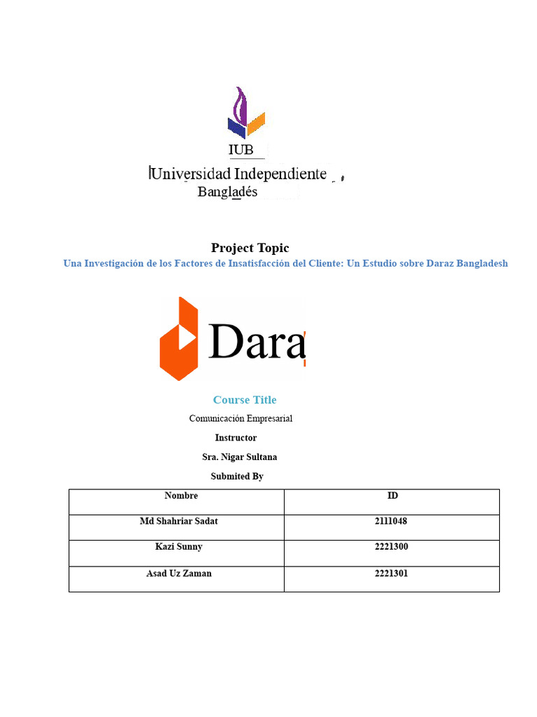 Proyecto Sobre Daraz. MBA507 | PDF | Comercio electrónico | Las compras ...