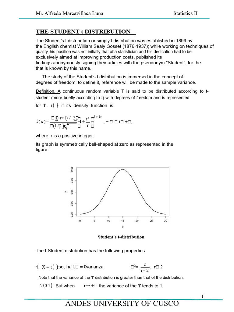 Understanding Student's t Distribution | PDF | Probability And ...