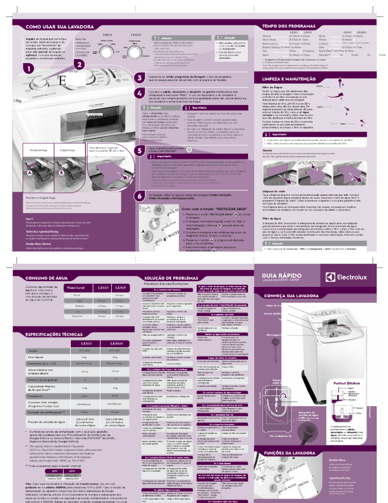 Washing Machine Program Guide | PDF | Washing Machine