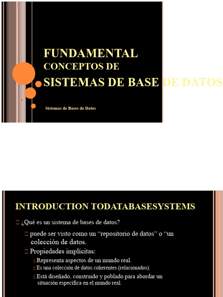 Introducción a Sistemas de Bases de Datos | PDF | Bases de datos | Base ...