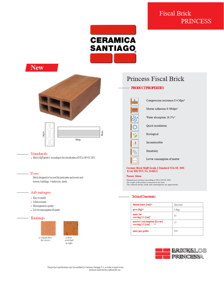 Princess Fiscal Brick Specifications | PDF | Brick | Building Engineering