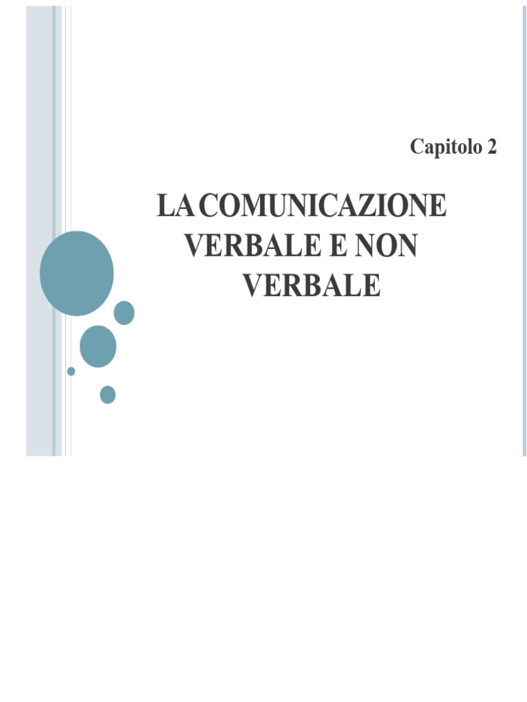Corso Di Comunicazione Verbale e Non Verbale | PDF