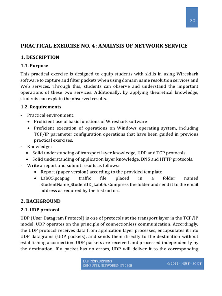 Network Service Analysis with Wireshark | PDF | Transmission Control ...
