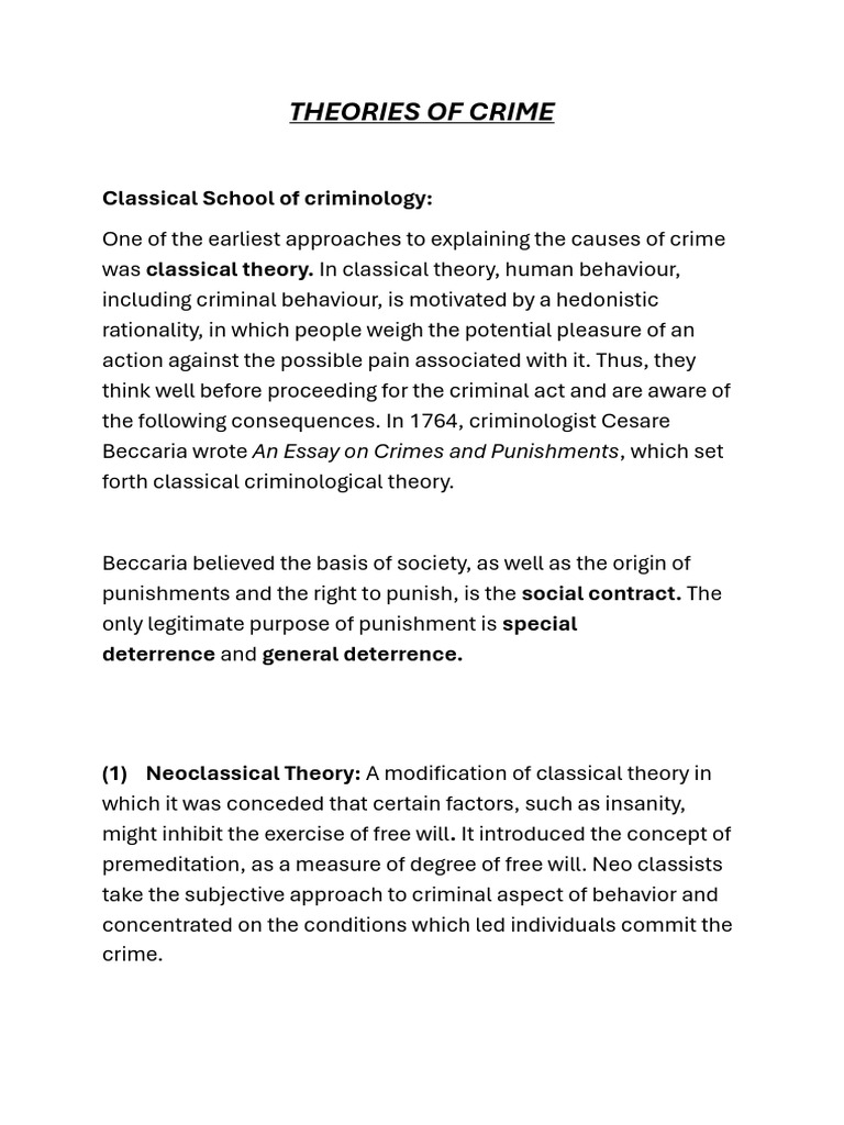 Theories Explaining Criminal Behavior | PDF | Criminology | Crimes